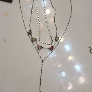 Kohl's Silver and Red Necklace Radiant Charm